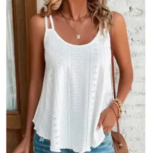 Large Big Women Leisure Simple Boho Camis Tops Women's Hollow Out Top Pullovers New Summer Blouse Casual Beach Shirts Clothing